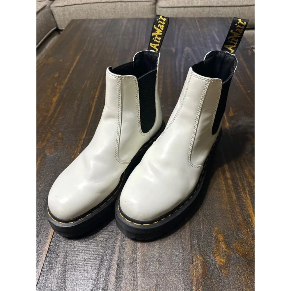 Dr. Martens white Quad Chelsea Boots